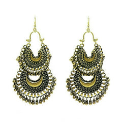 Generic Women's Gold Plated Hook Dangler Hanging Earrings-Gold