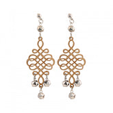 Generic Women's Wooden handcrafted Hook Dangler Hanging Fashion Earrings-Brown