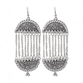 Generic Women's Silver Plated Hook Dangler Hanging Earrings-Silver