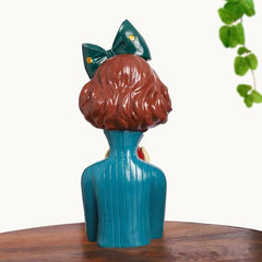 Charming Girl with Apple Decor Statue Sculpture