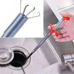Generic Metal Wire Brush Hand Kitchen Sink Cleaning Hook Sewer Dredging Device Spring Pipe Hair Dredging Tool (Color: Assorted)