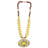 Generic Women's Designer Yellow and Golden Beads Necklace (Color: Yellow)