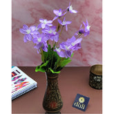 Generic Artificial Flowers Bunch Bouquet Of Purple Blossoms For Home Decoration (Color: Purple, Material: Silk Polyester)