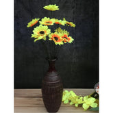 Generic Artificial Flowers Bunch Bouquet Of 12 Sunflowers For Home Decoration (Color: Yellow, Material: Silk Polyester)