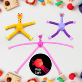 LED Telescopic Suction Cup Giraffe Toy, Tubes Fidget Toys, Shape Changing Telescopic Sensory Tubes Fidget Tubes Sensory Toys Suction Toy, Funny Gift (3 Pcs Set)
