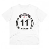 Generic Men's PC Cotton 11th Anniversary Printed T Shirt (Color: White, Thread Count: 180GSM)