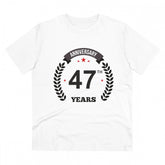 Generic Men's PC Cotton 47th Anniversary Printed T Shirt (Color: White, Thread Count: 180GSM)