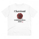 Generic Men's PC Cotton I Survived Corornavirus 2020 Printed T Shirt (Color: White, Thread Count: 180GSM)