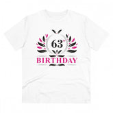 Generic Men's PC Cotton 63rd Birthday Printed T Shirt (Color: White, Thread Count: 180GSM)