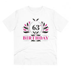 Generic Men's PC Cotton 63rd Birthday Printed T Shirt (Color: White, Thread Count: 180GSM)