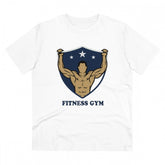 Generic Men's PC Cotton Fittnes Gym Printed T Shirt (Color: White, Thread Count: 180GSM)