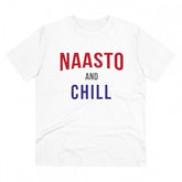 Generic Men's PC Cotton Nasto And Chill Printed T Shirt (Color: White, Thread Count: 180GSM)