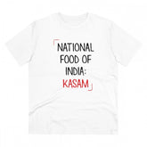 Generic Men's PC Cotton India Kasam Printed T Shirt (Color: White, Thread Count: 180GSM)