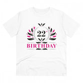 Generic Men's PC Cotton 22nd Birthday Printed T Shirt (Color: White, Thread Count: 180GSM)