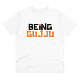 Generic Men's PC Cotton Being Gujju Printed T Shirt (Color: White, Thread Count: 180GSM)