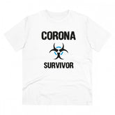 Generic Men's PC Cotton Corona Survivor Printed T Shirt (Color: White, Thread Count: 180GSM)