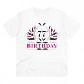Generic Men's PC Cotton 77th Birthday Printed T Shirt (Color: White, Thread Count: 180GSM)