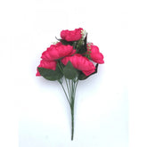 Generic Artificial Flowers Bunch Bouquet Of 7 Poppy Flowers For Home Decoration (Darkpink, Material:Silk, Polyester)