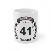 Generic Ceramic 41st Anniversary Printed Coffee Mug (Color: White, Capacity:330ml)