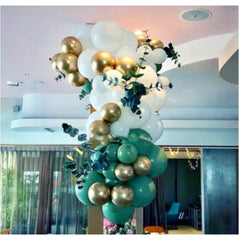 Generic Birthday Decoration Combo Of Gold Birthday Banner, Metallic Balloons, Balloonpump (Multicolor)