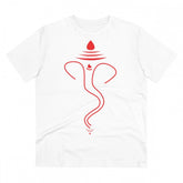 Generic Men's PC Cotton Ganesh Printed T Shirt (Color: White, Thread Count: 180GSM)