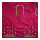 Generic Women's Cotton Silk Self Design Unstitched Blouse Piece (Pink, 80-100 cm)