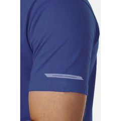 Generic Men's Casual Half sleeve Solid Polyester Crew Neck T-shirt (Blue)