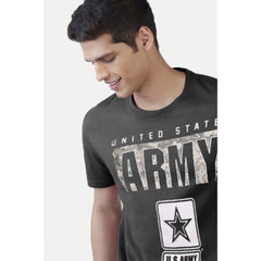 Generic Men's Casual Half sleeve Printed Cotton Round Neck T-shirt (Dark Grey)