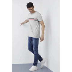 Generic Men's Casual Half sleeve Solid Cotton Crew Neck T-shirt (Light Grey)