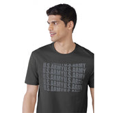 Generic Men's Casual Half sleeve Printed Cotton Round Neck T-shirt (Dark Grey)