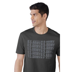 Generic Men's Casual Half sleeve Printed Cotton Round Neck T-shirt (Dark Grey)