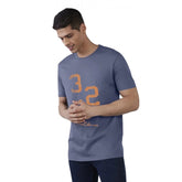 Generic Men's Casual Half sleeve Printed Cotton Crew Neck T-shirt (Blue)