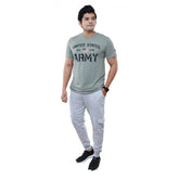 Generic Men's Casual Half sleeve Printed Cotton Crew Neck T-shirt (Grey)