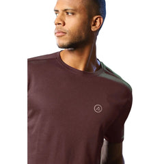 Generic Men's Casual Half sleeve Solid Polyester Crew Neck T-shirt (Maroon)