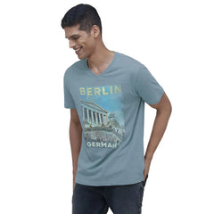 Generic Men's Casual Half sleeve Digital Printed Cotton Crew Neck T-shirt (Teal)