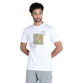 Generic Men's Casual Half sleeve Printed Polyester Crew Neck T-shirt (White)