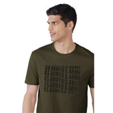 Generic Men's Casual Half sleeve Printed Cotton Crew Neck T-shirt (Dark Green)