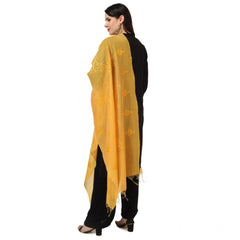 Generic Women's Cotton Embroidered Dupatta (Yellow, Length: 2.25 to 2.50 Mtr)