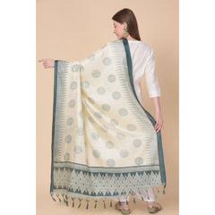 Generic Women's Art Silk Printed Dupatta (Grey, Length: 2.25 to 2.50 Mtr)