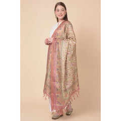 Generic Women's Art Silk Printed Dupatta (Pink, Length: 2.25 to 2.50 Mtr)