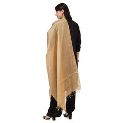 Generic Women's Chanderi Solid Dupatta (Gold, Length: 2.25 to 2.50 Mtr)