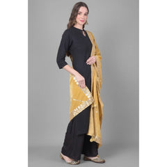 Generic Women's Velvet Gotta Patti Dupatta (Gold, Length: 2.25 to 2.50 Mtr)