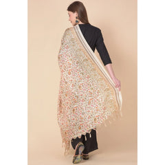 Generic Women's Art Silk Printed Dupatta (White, Length: 2.25 to 2.50 Mtr)