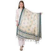 Generic Women's Art Silk Printed Dupatta (Grey, Length: 2.25 to 2.50 Mtr)