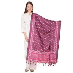 Generic Women's Art Silk Printed Dupatta (Purple, Length: 2.25 to 2.50 Mtr)