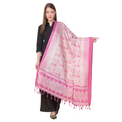 Generic Women's Art Silk Printed Dupatta (Pink, Length: 2.25 to 2.50 Mtr)