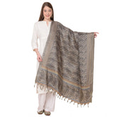 Generic Women's Art Silk Printed Dupatta (Grey, Length: 2.25 to 2.50 Mtr)