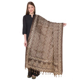 Generic Women's Art Silk Printed Dupatta (Brown, Length: 2.25 to 2.50 Mtr)