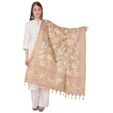 Generic Women's Art Silk Printed Dupatta (Light Brown, Length: 2.25 to 2.50 Mtr)