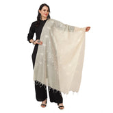 Generic Women's Cotton Embroidered Dupatta (Off-White, Length: 2.25 to 2.50 Mtr)